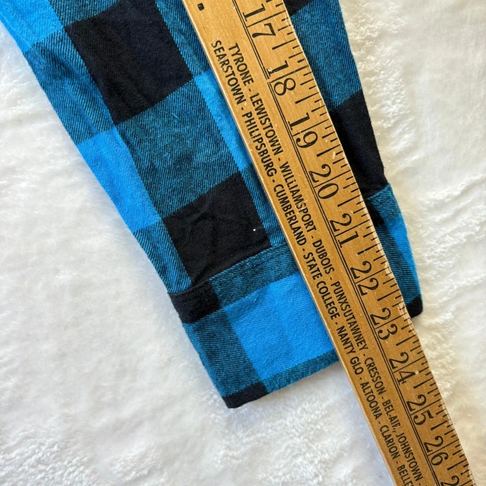 Miami Marlins Flannel Shirt Men Sz XL Blue Plaid‎ Genuine Merchandise MLB